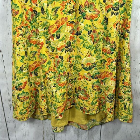 Urban Outfitters Yellow Floral Mini Dress Size L Cottagecore 
Tropical Vacation - Picture 8 of 16